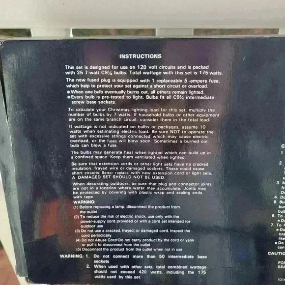 Never Used, Open Box Christmas 25 Light Set Outdoor/ Tested Not Longer in Stores - Picture 5 of 6